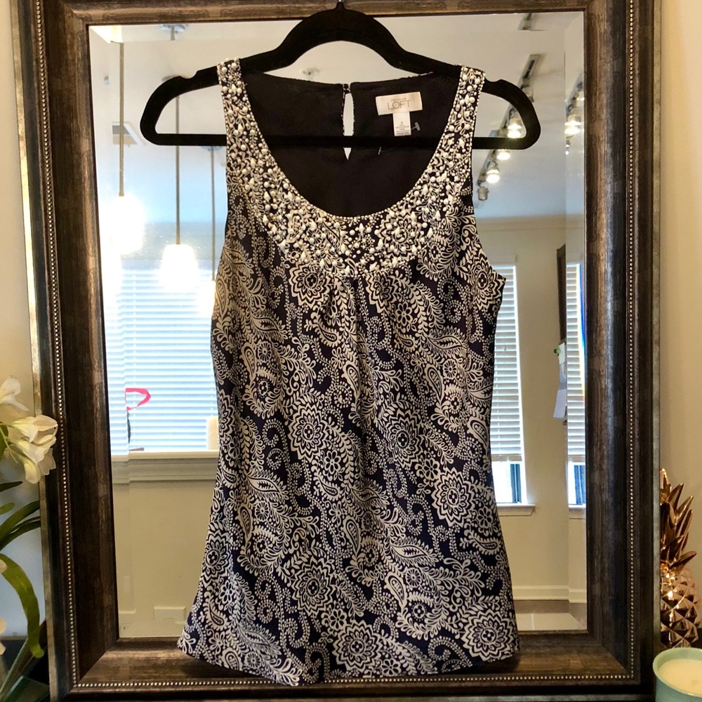 Ann Taylor Loft Navy Blouse Size 6